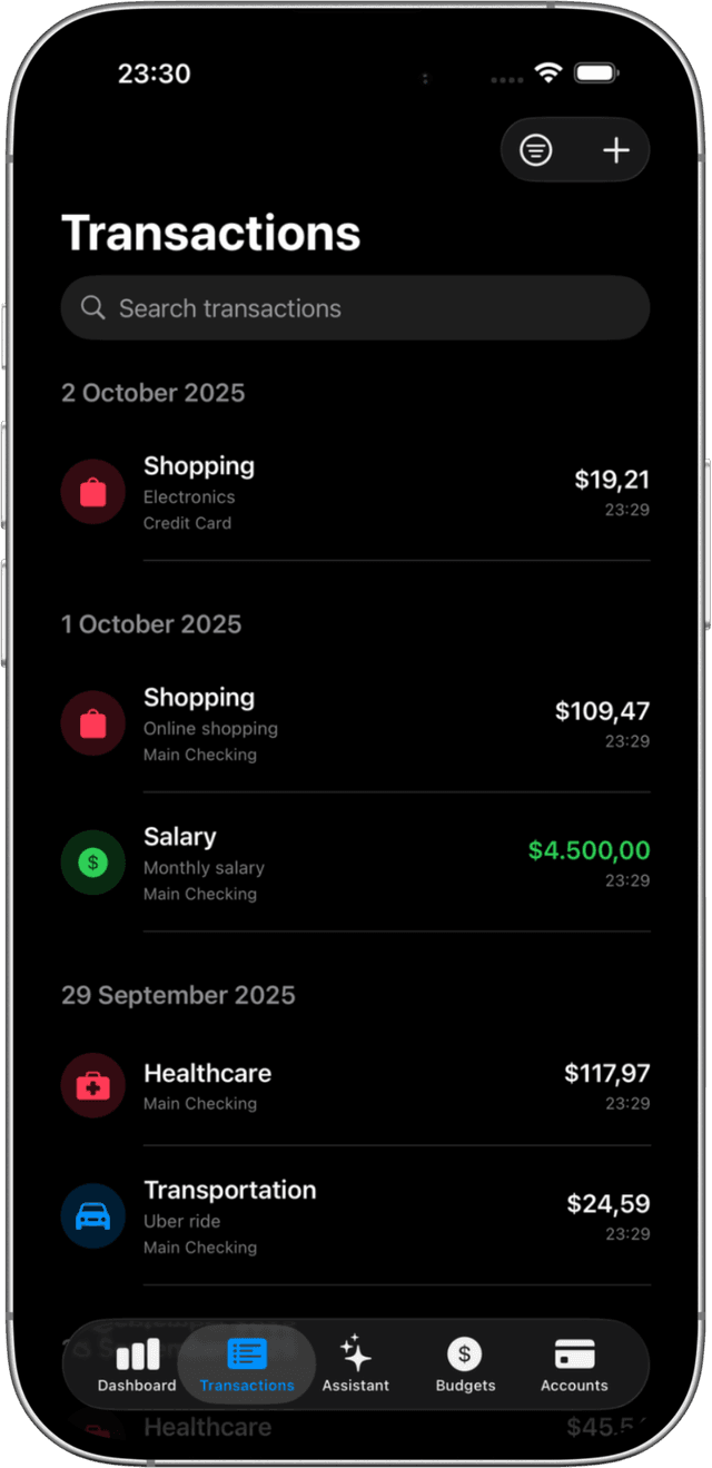 Know Exactly Where Your Money Goes - Budgetium AI Budget Assistant feature screenshot